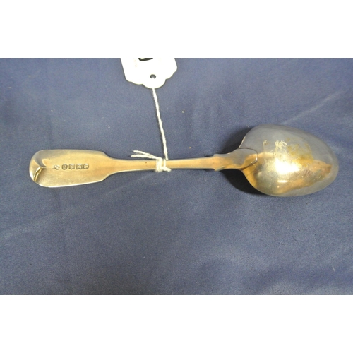 62 - Scottish silver tablespoon with crested fiddle pattern handle, 37g, 18cm