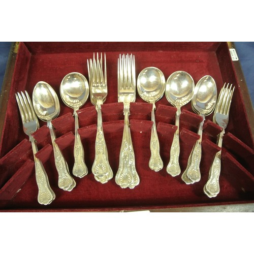 175 - Canteen of Irish silver Kings Pattern handled cutlery in fitted canteen