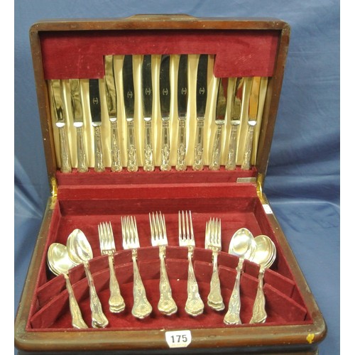 175 - Canteen of Irish silver Kings Pattern handled cutlery in fitted canteen