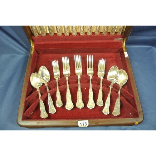 175 - Canteen of Irish silver Kings Pattern handled cutlery in fitted canteen