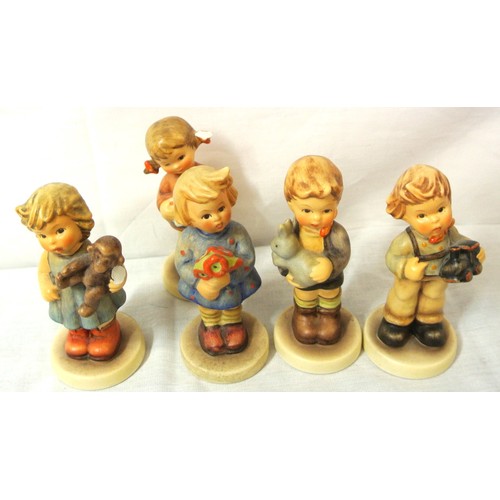 45 - 5 Hummell figures of children, by Goebel, Germany