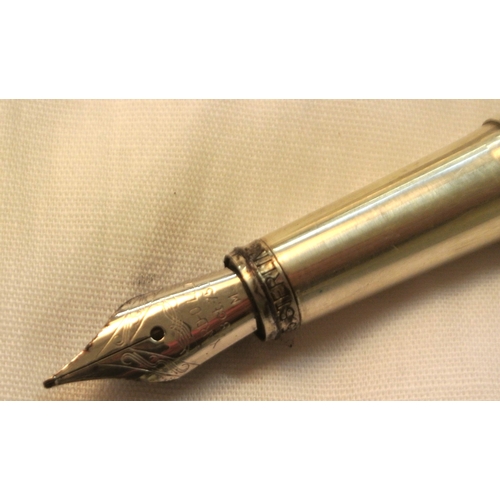 155 - 'Yard o led' Viceroy Grand Victorian fountain pen with ornate decoration, Birmingham silver, 14cm.