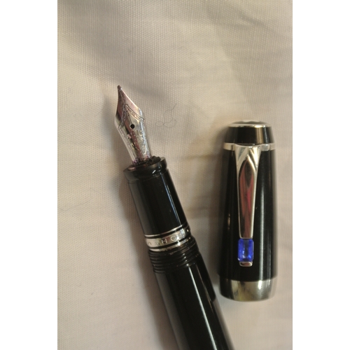 156 - Montblanc Boheme Bleu Fountain Pen, with twist cover, 13.5cm