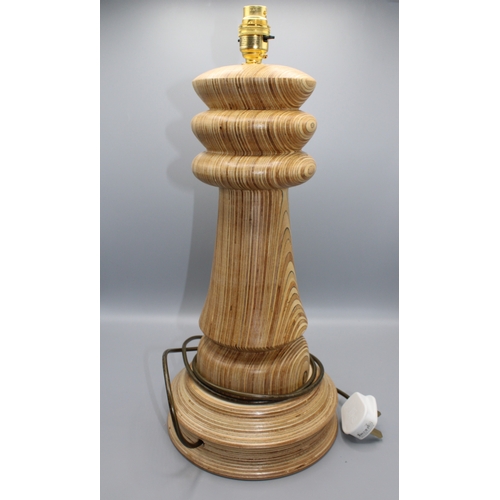 49 - Turned Wooden Lamp, 48 x 28 x 18cm