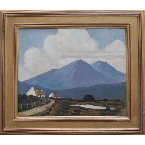 99 - Paul Henry RHA (1876–1958)
'Hillside Cottages, Connemara'
Oil on board 46x56cm

Signed bottom right ... 