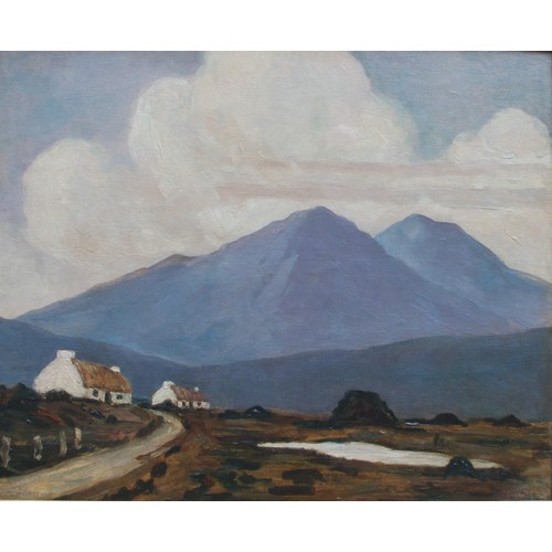 99 - Paul Henry RHA (1876–1958)
'Hillside Cottages, Connemara'
Oil on board 46x56cm

Signed bottom right ... 
