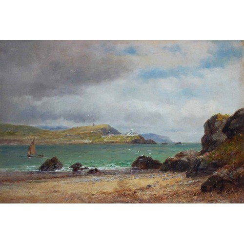 91 - Alexander Williams RHA (1846-1930)
'Church Bay and Roches Point, Entrance to the Cove of Cork'
Oil o... 