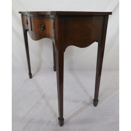 108 - Edwardian design serpentine fronted hall or side table with frieze drawers, square tapering legs wit... 