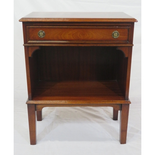 127 - Edwardian design press with frieze drawer, drop handles, on square tapering legs