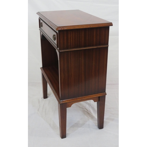 127 - Edwardian design press with frieze drawer, drop handles, on square tapering legs