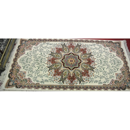 139 - Pair of fine woven full pile Iranian rugs with unique medallion design 210 x100  X 2