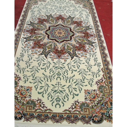 139 - Pair of fine woven full pile Iranian rugs with unique medallion design 210 x100  X 2