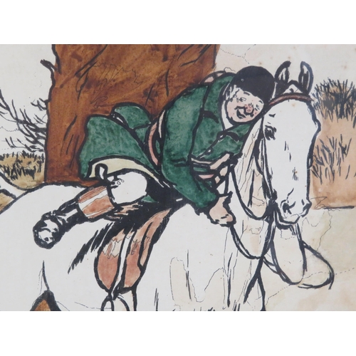 14 - Cecil Alden 'Hunting scene' coloured print, 36x60cm, signed