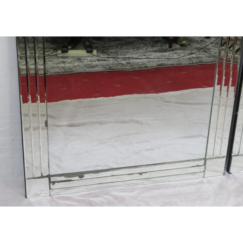 158 - Pair of Art Deco wall mirrors with triple bevelled borders