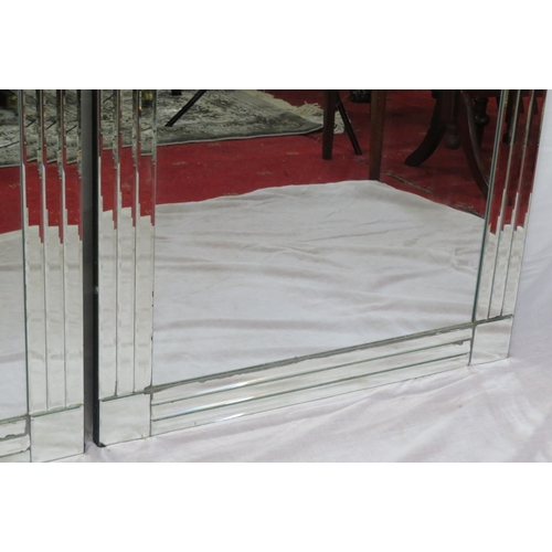 158 - Pair of Art Deco wall mirrors with triple bevelled borders