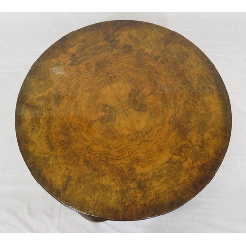 161 - Victorian style round walnut occasional or coffee table with cabriole legs and pad feet