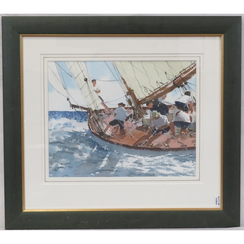 17 - Ken Hayes 'A sunny sail' watercolour, 26x33cm, signed