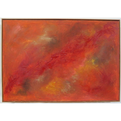 18 - Cahill O'Connor 'Red Mist' oil on canvas, 88x98cm, signed