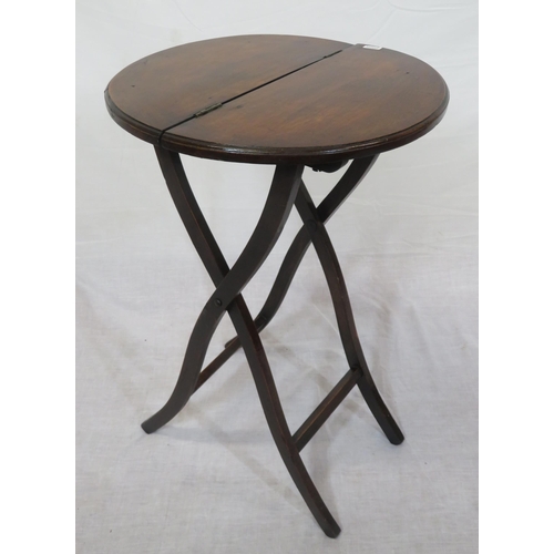 191 - Edwardian style folding occasional table with round top and shaped legs