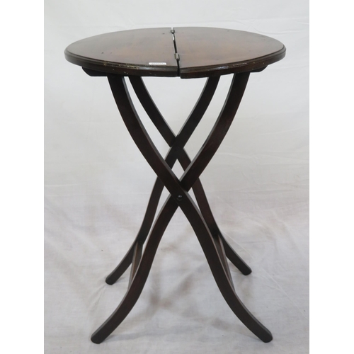 191 - Edwardian style folding occasional table with round top and shaped legs