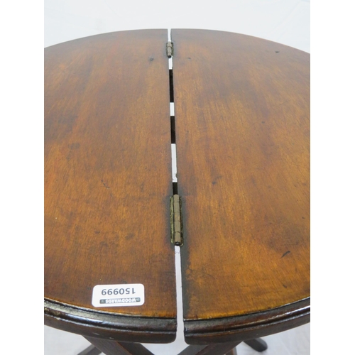 191 - Edwardian style folding occasional table with round top and shaped legs