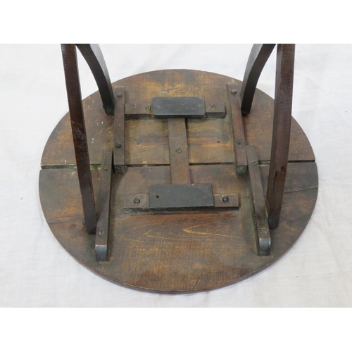 191 - Edwardian style folding occasional table with round top and shaped legs