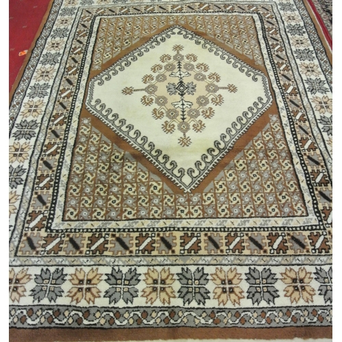 192 - Hand woven Moroccan full wool pile carpet of traditional design