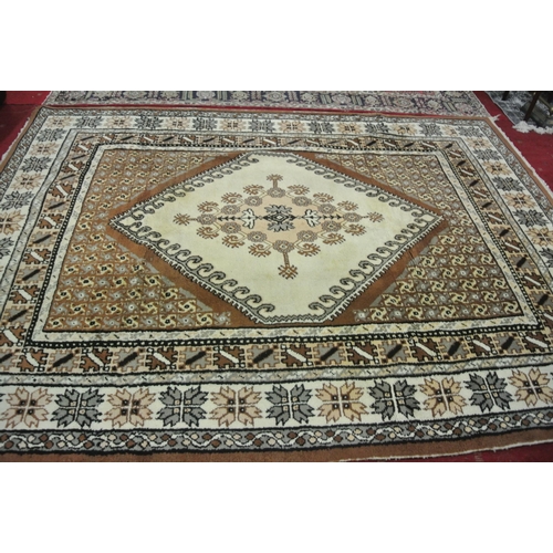 192 - Hand woven Moroccan full wool pile carpet of traditional design