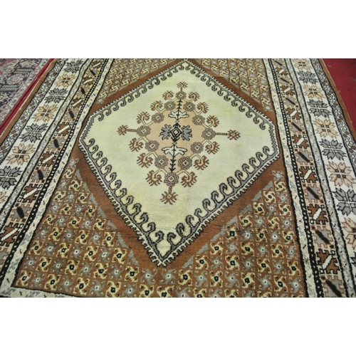 192 - Hand woven Moroccan full wool pile carpet of traditional design