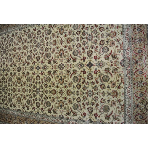 212 - Ivory ground full pile Kashmir rug of Sharbas medallion design