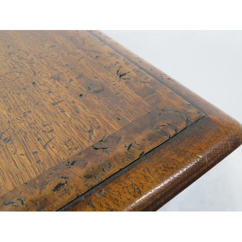 214 - Victorian oak stool with vase turned columns and stretcher