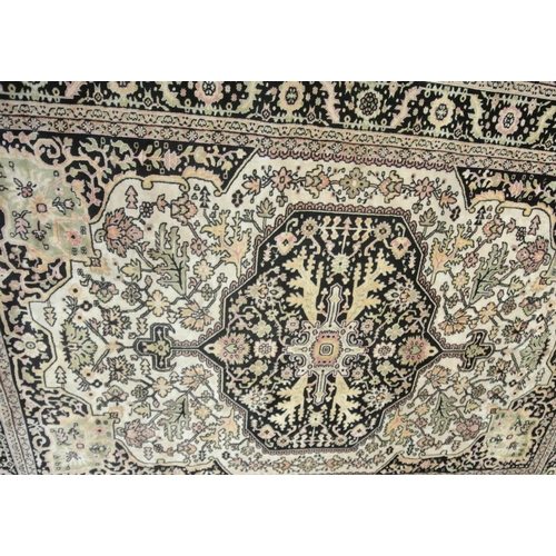 244 - Iranian cream ground rug with traditional floral pattern