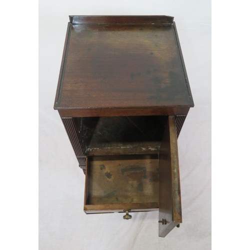 246 - Georgian walnut and mahogany locker with press, drawer under, round handles, on tapering legs