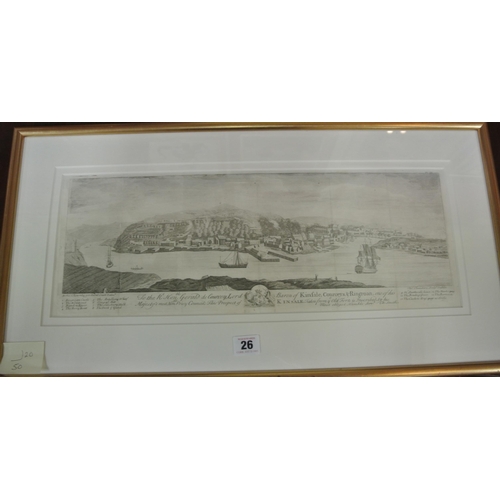 26 - CH Smith, 'Prospect of Kinsale' lithograph, 20x50cm