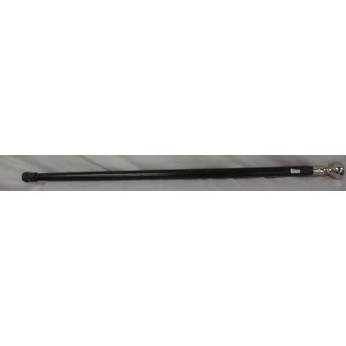 268 - Ebonised walking stick with ball shaped handle