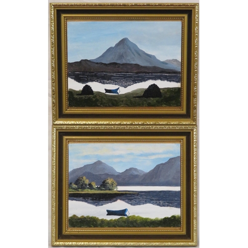 28 - Gerry Dillon 'West of Ireland studies' pair of oils on board, 18x24cm each, signed