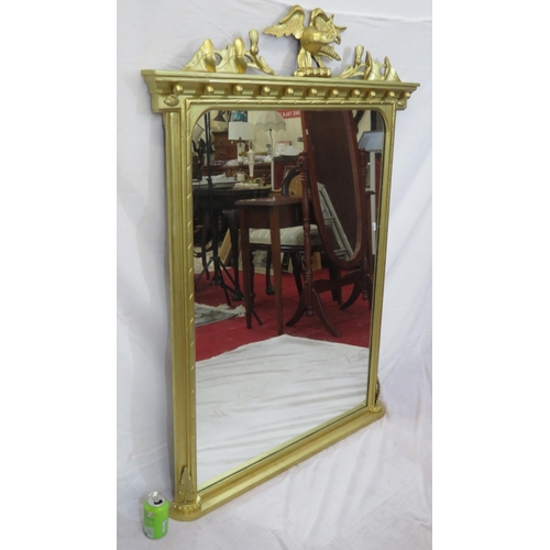 281 - Regency style gilt framed overmantle with eagle pediment and ball decoration