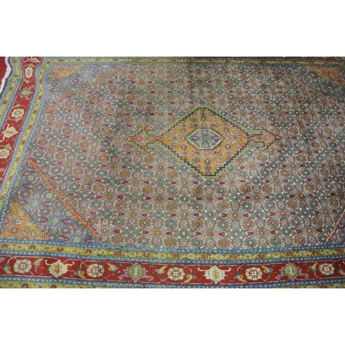 282 - Blue ground Persian Bidjar carpet of traditional medallion design 300 x200 cm