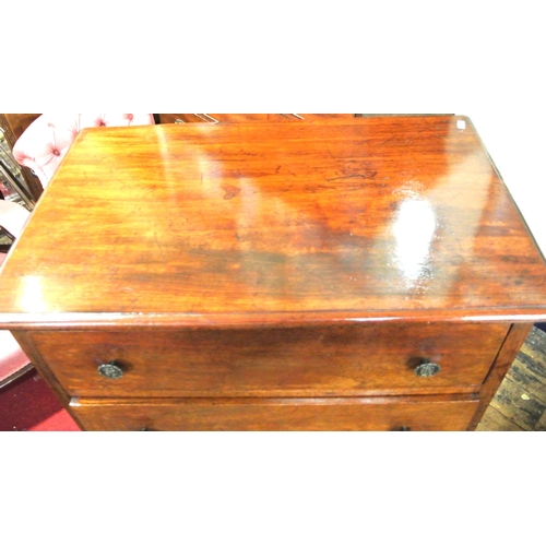 285 - Edwardian design mahogany chest of 4 drawers with pierced handles, on cabriole legs