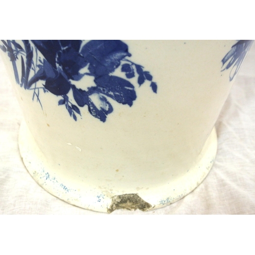 286 - Large Royal Doulton vase or stick stand with blue and white foliate decoration