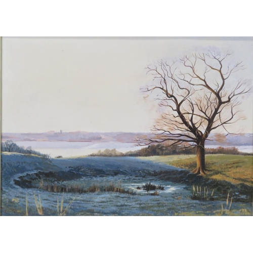 29 - Margaret Brown 'Landscape with river' oil on canvas 40x55cm, initialled