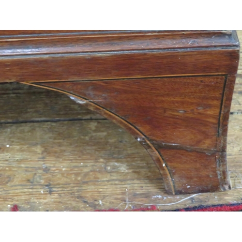 290 - Edwardian mahogany cabinet on chest with oval reeded brass drop handles and escutcheons, on bracket ... 