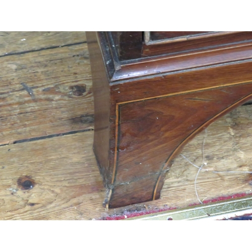 290 - Edwardian mahogany cabinet on chest with oval reeded brass drop handles and escutcheons, on bracket ... 