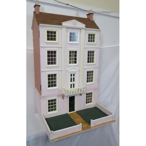 296 - Edwardian style dolls house together with 2 boxes of doll house furniture