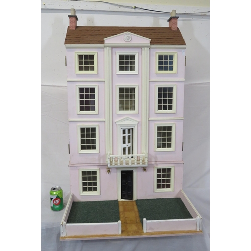 296 - Edwardian style dolls house together with 2 boxes of doll house furniture