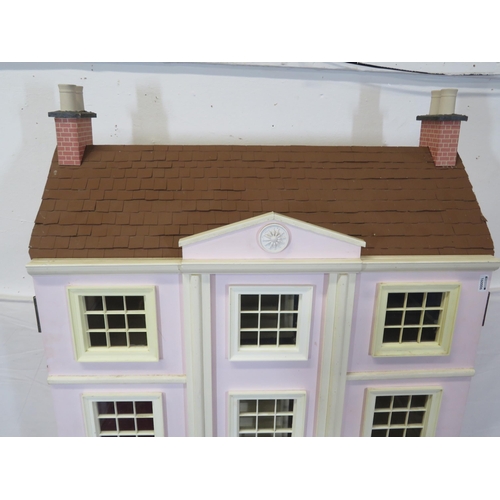 296 - Edwardian style dolls house together with 2 boxes of doll house furniture