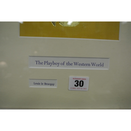 30 - Louis Le Brocquy 'Playboy of the Western World' programme cover 20x50cm