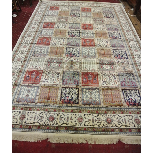 316 - Multi coloured ground vintage Persian Tabriz carpet of traditional geometrical design 300 x190 cm