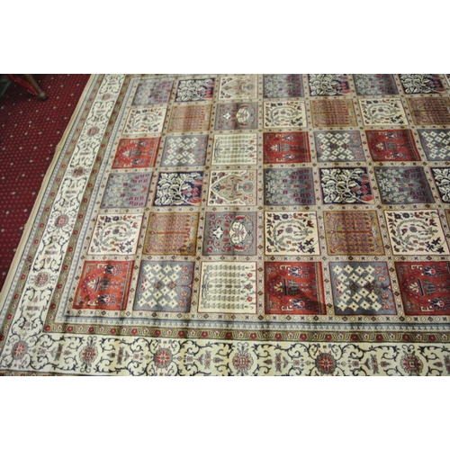 316 - Multi coloured ground vintage Persian Tabriz carpet of traditional geometrical design 300 x190 cm