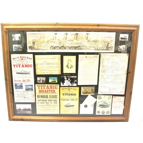 323 - Assorted lot of Titanic memorabilia framed